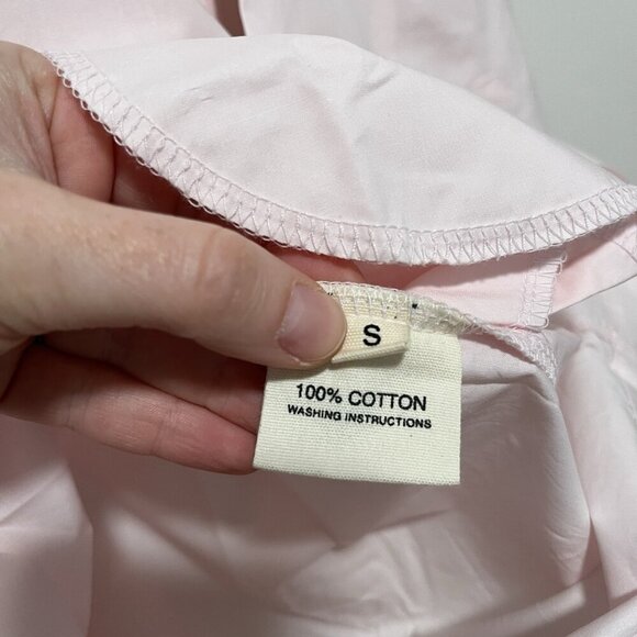 Parke Pink Cotton Long Sleeve Button Front Polo Romper Size Small - Picture 4 of 8